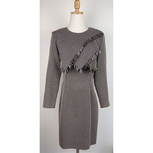 Expo Vintage Diagonal Overlay Checkered Dress